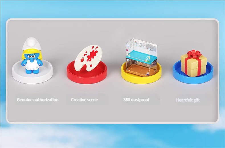 Smurfs painting room magic house cartoon hut model children's educational toy JAKI HK320 HK3214