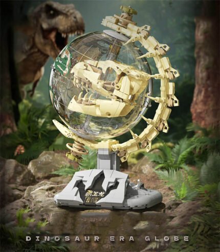 LED Illuminated Dinosaur World Globe - 3D Prehistoric Animal Globe with Night Light Function