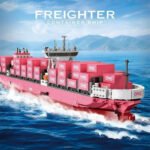 Jie-Star 9127 Pink Cargo Ship Building Blocks - Girls’ Educational Pink Ship Brick Set for Creative Play