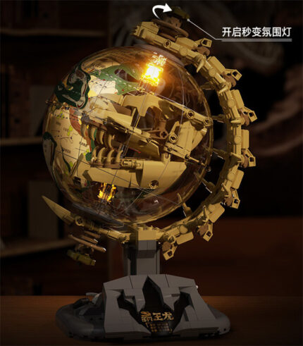 LED Illuminated Dinosaur World Globe - 3D Prehistoric Animal Globe with Night Light Function