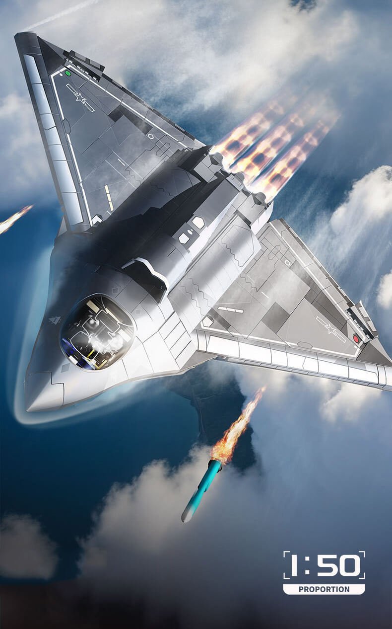 J36 Fighter Jet Block Model - High-Detail Military Aircraft Building Kit for Kids & Aviation Fans