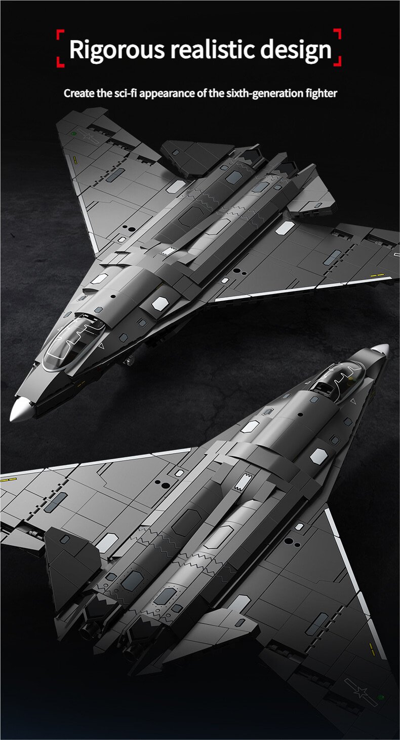 Sembo 202280 J-50 Fighter Jet Building Blocks - High-Detail Military Aircraft Brick Set