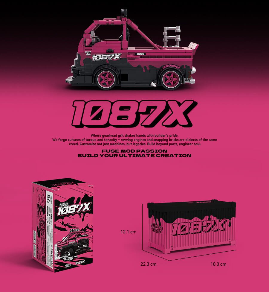 Power Block PB8853 1087X Fleet Maintenance Vehicles - Educational Utility Truck Building Blocks for Kids 6+