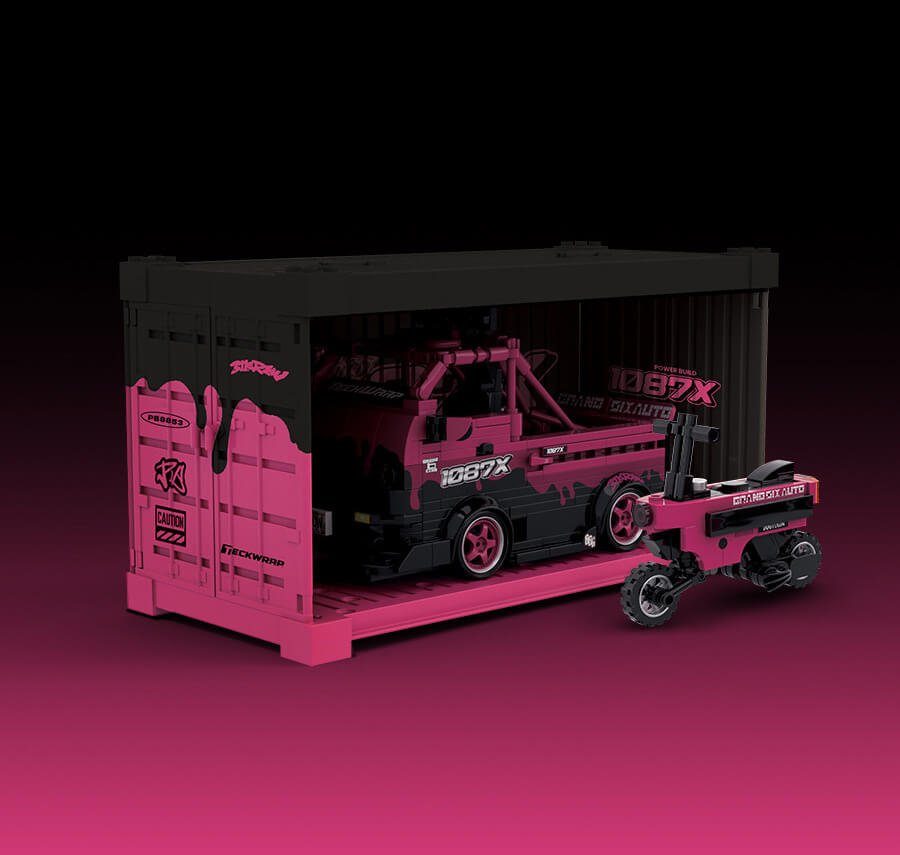 Power Block PB8853 1087X Fleet Maintenance Vehicles - Educational Utility Truck Building Blocks for Kids 6+