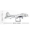 Sluban M38-B1367 B-17GS Bomber Building Block Model - 1:44 Scale WWII Flying Fortress Brick Set with 1270 Pieces