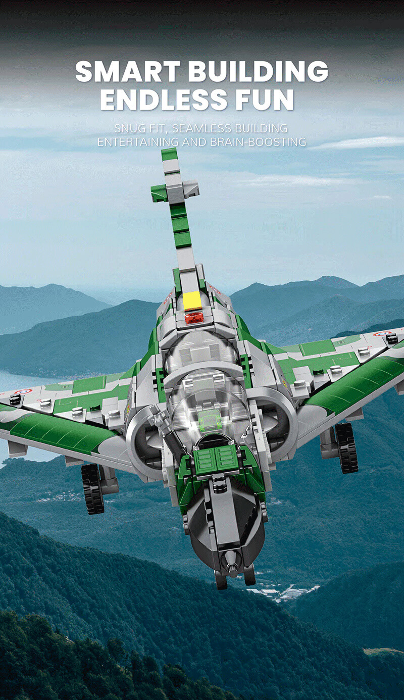 Educational Mirage 2000 Aircraft Block Model - 1012pcs Military-Themed Building Bricks for Kids 6+