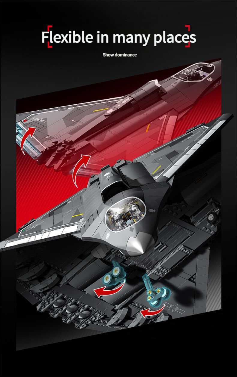 J36 Fighter Jet Block Model - High-Detail Military Aircraft Building Kit for Kids & Aviation Fans