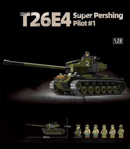 QUANGUAN 100304 T26E4 Super Pershing Pilot Tank Building Block Set