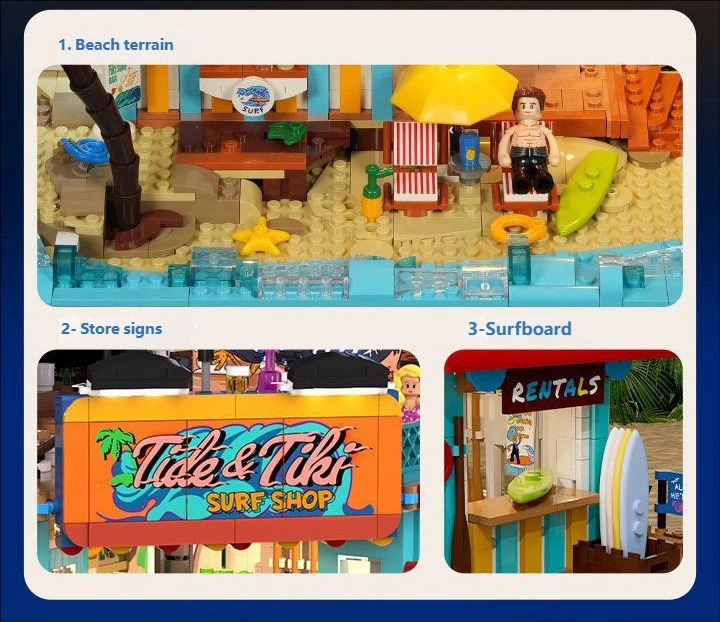 Lumibricks 20004 Surf Shop - City Street Scene Puzzle Building Block Set