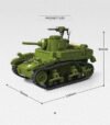 US Army Stuart M3A1 Tank Building Set
