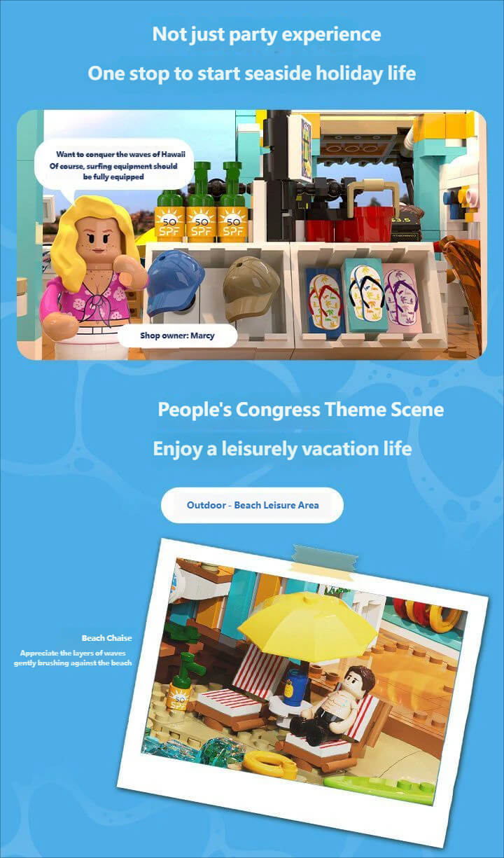 Lumibricks 20004 Surf Shop - City Street Scene Puzzle Building Block Set