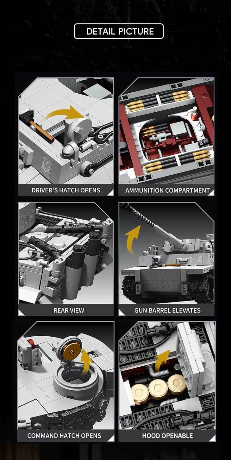 PANZER V1 TIGER S04 Collectible Brick Tank |1544PCS| TK2 TK8001