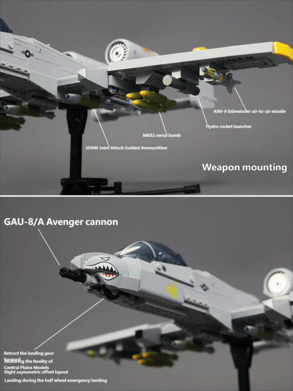 A-10CS Attack Aircraft Building Block Set 3 A-10CS Attack Aircraft Building Block Set