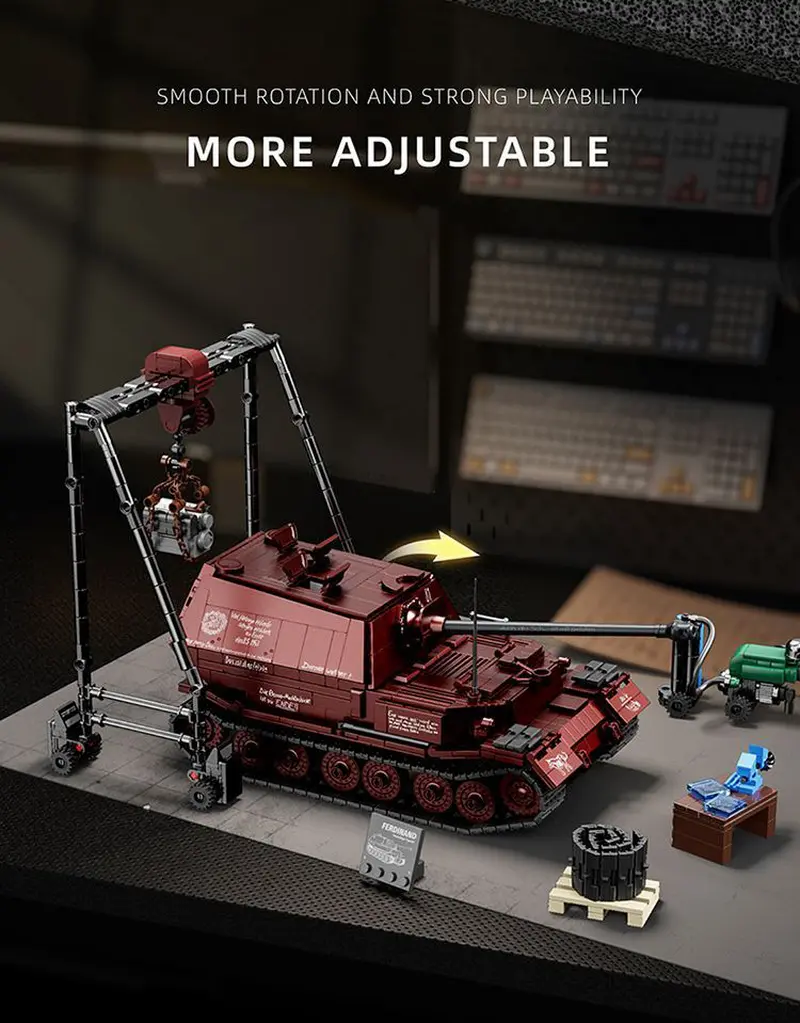 12GO 97022 Jagdpanzer TigerP WWII Tank Building Block Set