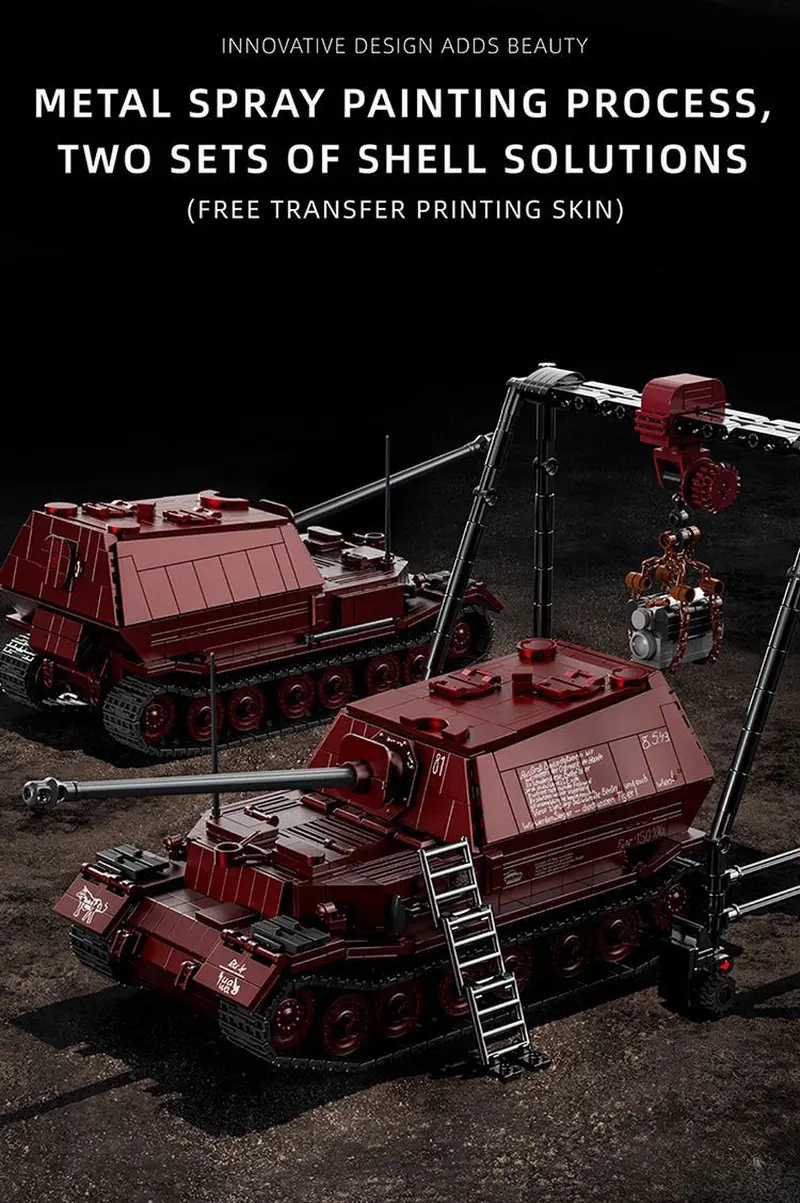 12GO 97022 Jagdpanzer TigerP WWII Tank Building Block Set