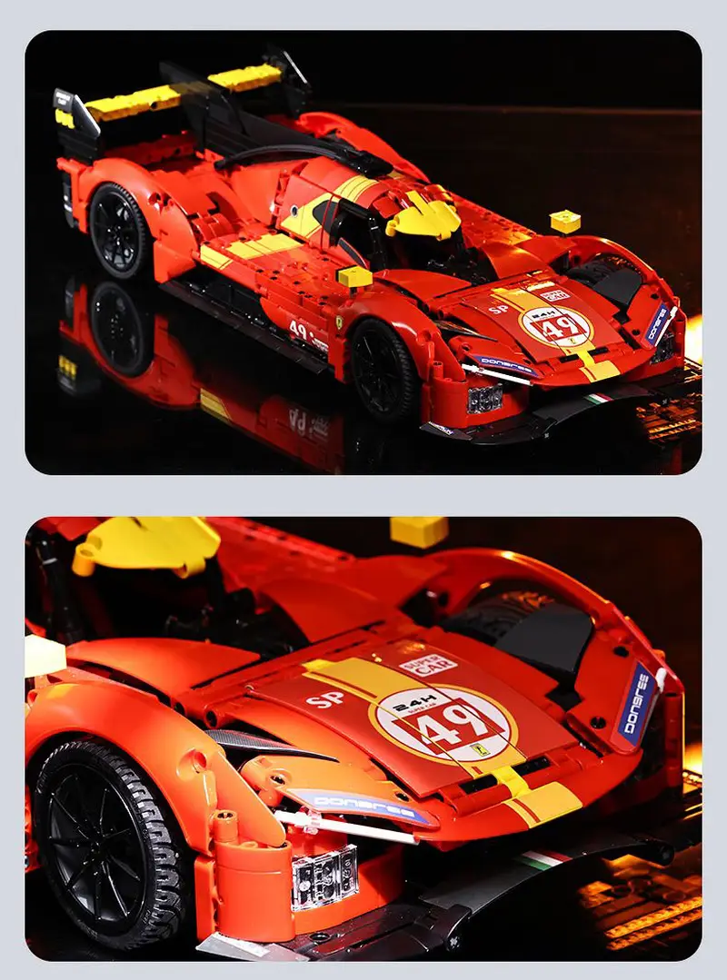 CaDA C63008 Remote Control 499P Hypercar Building Block Set - High Speed RC Endurance Race Car Model
