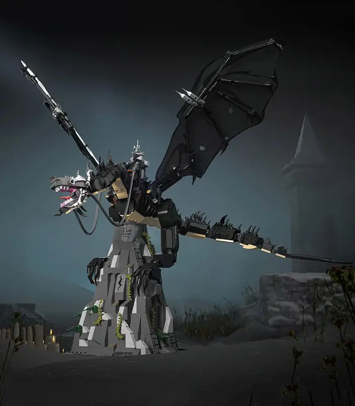 Fell Beast Building Block Set Large Cinematic Lord of the Rings Dragon Model 1