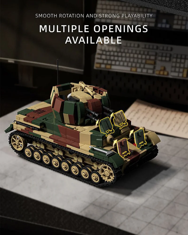 Flakpanzer IV Wirbelwind Building Block Set, WWII Military Building Block Set