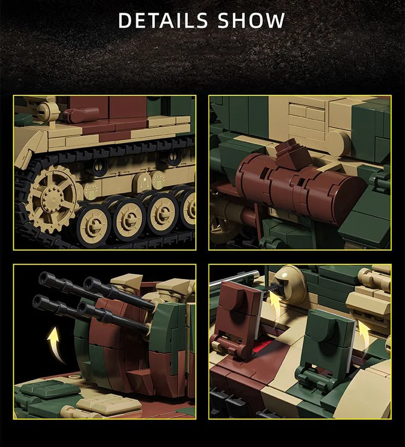 Flakpanzer IV Wirbelwind Building Block Set, WWII Military Building Block Set