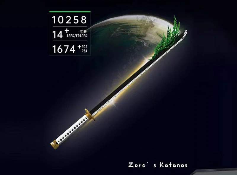 Zoro's Katanas Wado Ichimonji Building Block Set，One Piece bricks toys