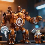 Steampunk Mechanical Mech Building Block Set - Retro Victorian Dwarven Golem Model