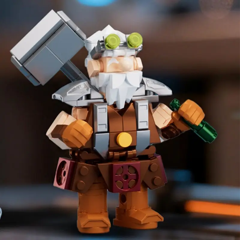 Steampunk Mechanical Mech Building Block Set - Retro Victorian Dwarven Golem Model