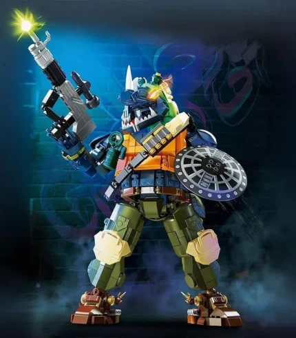 TMNT Rocksteady Building Block Set - Tactical Cyberpunk Mecha Rhino Model