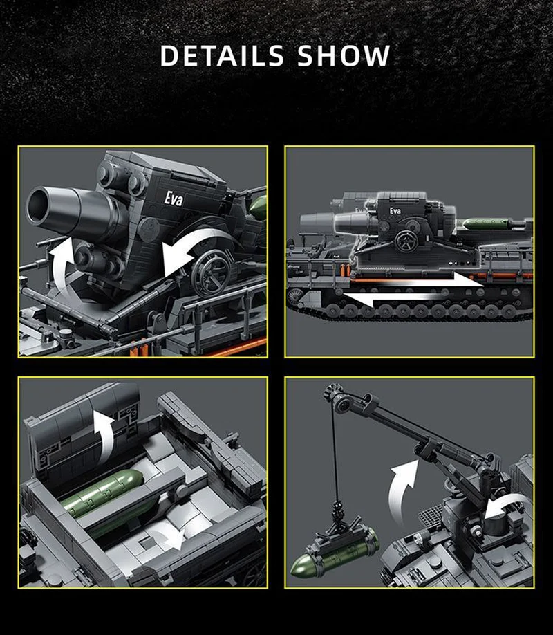 WW II Heavy Karl Mortar Building Block Set, Military Building Block Toy