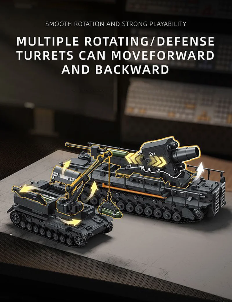 WW II Heavy Karl Mortar Building Block Set, Military Building Block Toy