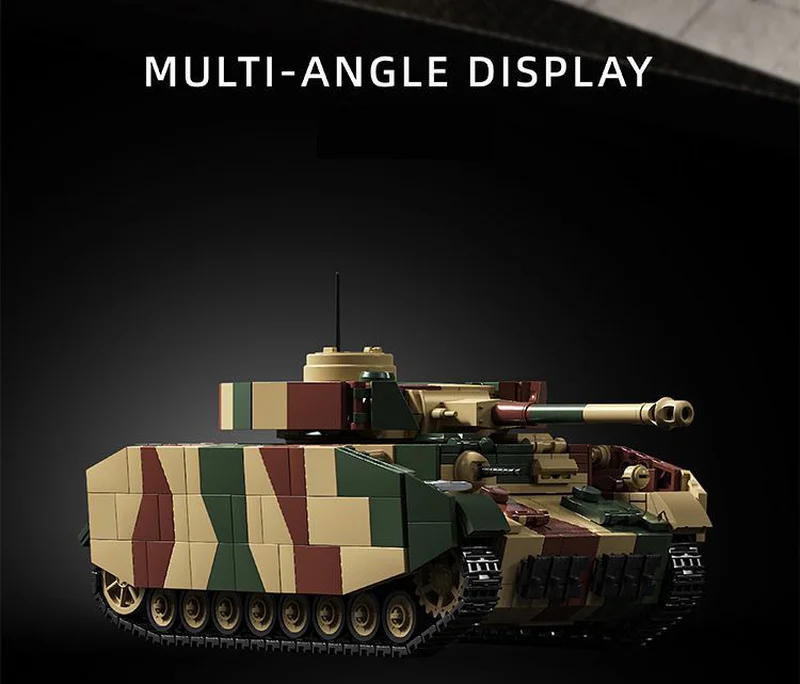 WWII German Panzer IV H Tank bricks model, military building block toy