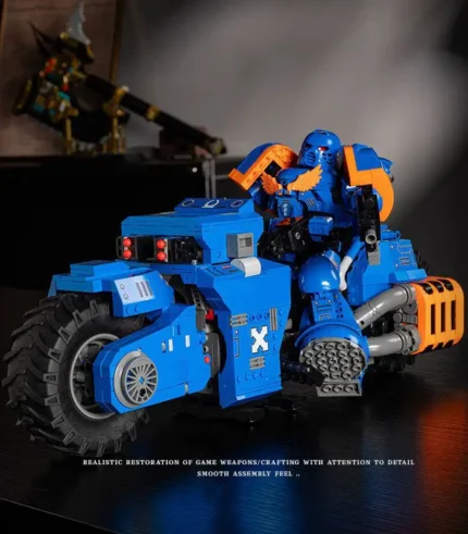 Warhammer 40K Space Marine Outrider Bike Building Block Set - 2,441pcs Heavy Combat Cycle