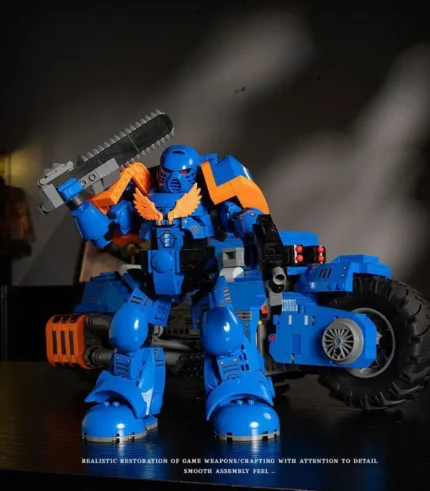 Warhammer 40K Space Marine Outrider Bike Building Block Set - 2,441pcs Heavy Combat Cycle