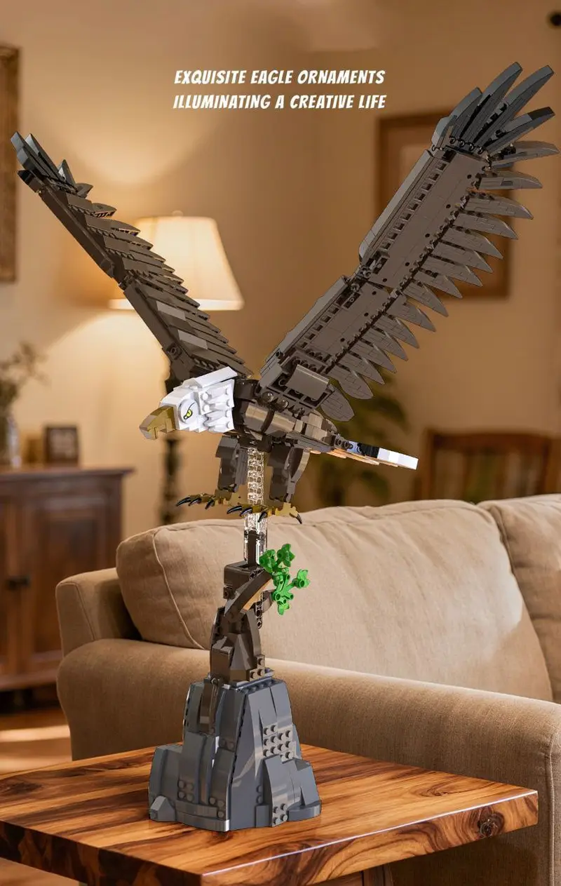 Eagle Educational Building Block Set - Large Realistic Wildlife Bird Model 1 Xbert 66098 Eagle Educational Building Block Set