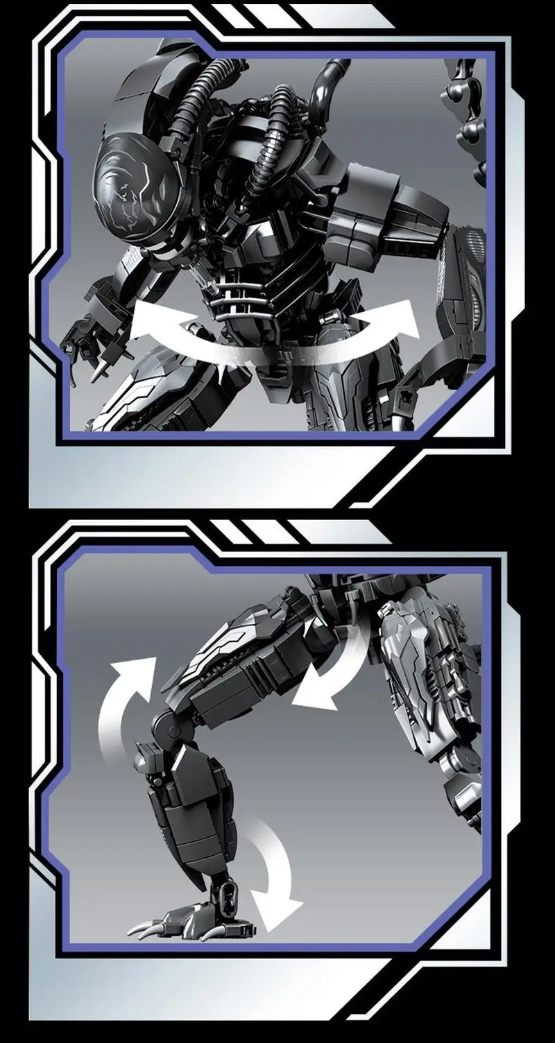 Xenomorph Alien Building Block Set - Articulated Sci-Fi Horror Warrior Model