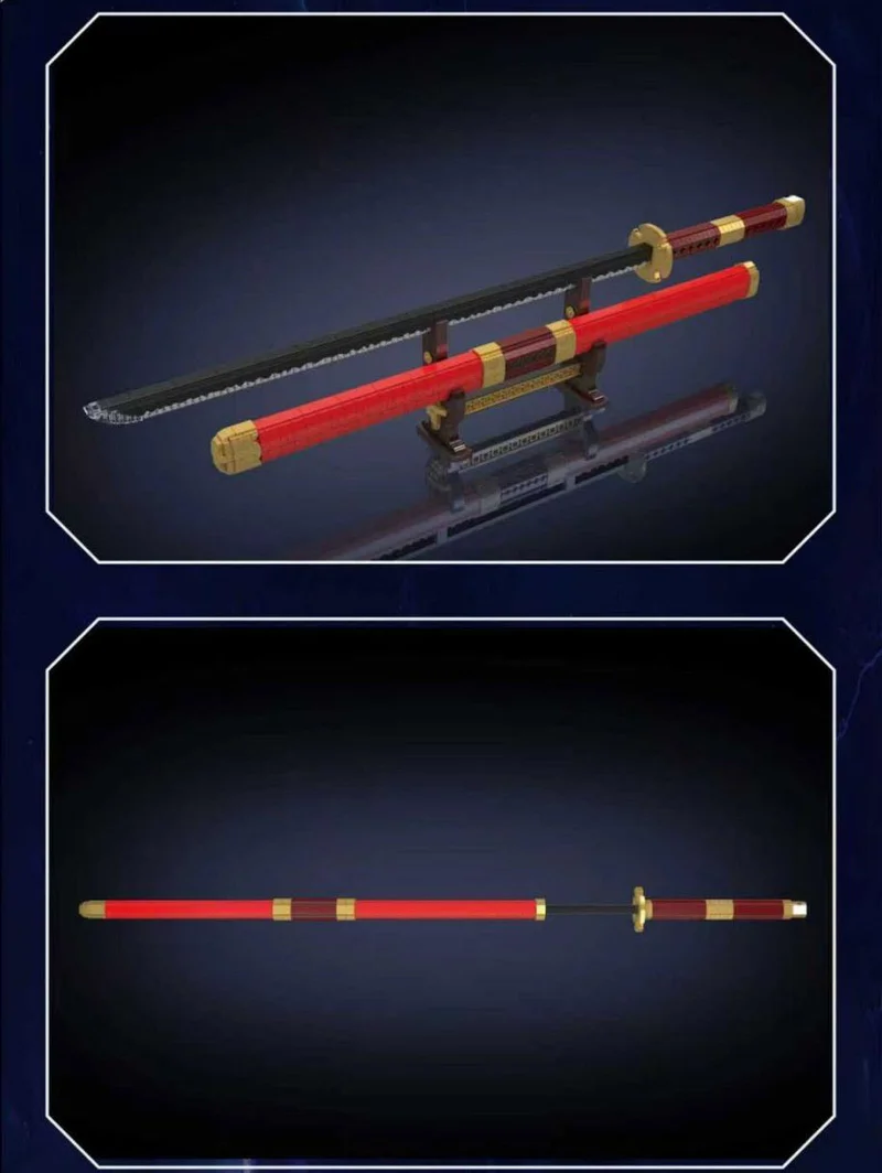 Zoro's katana from One Piece, the Sandai Kitetsu brick set with lights