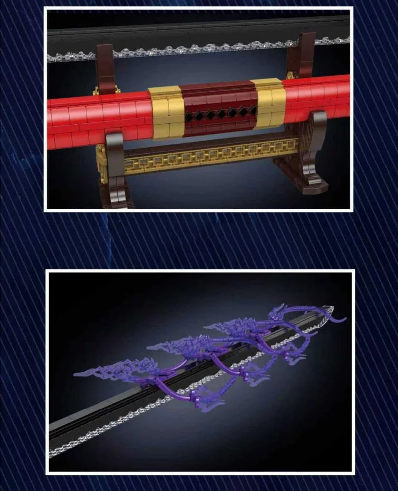 Zoro's katana from One Piece, the Sandai Kitetsu brick set with lights