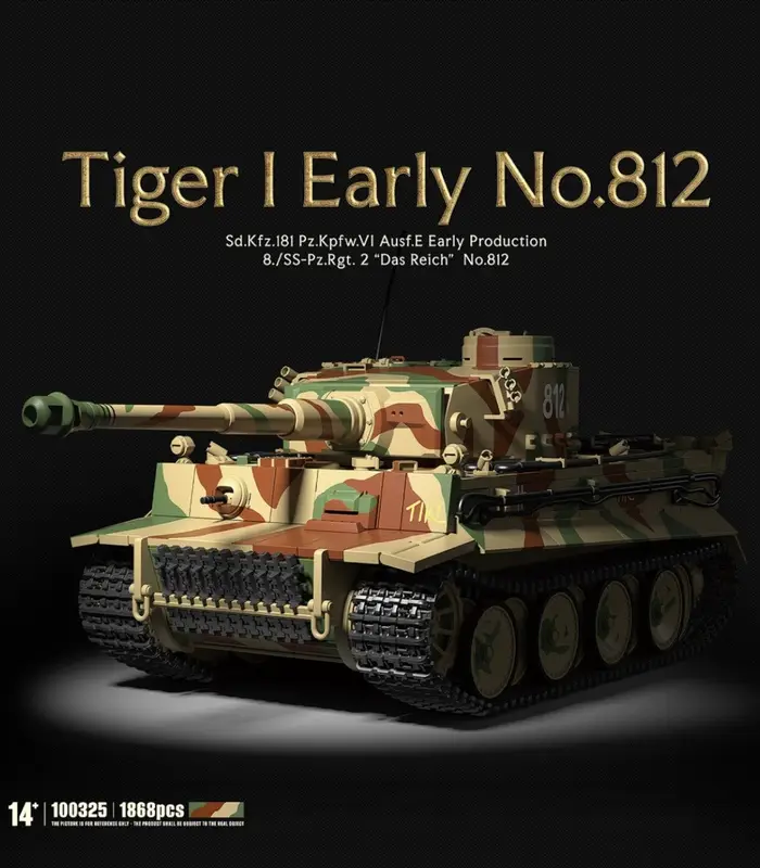 Tiger I Early Tank Building Block Set - QUANGUAN 100325 WWII Military Model