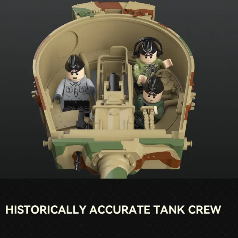Tiger I Early Tank Building Block Set - QUANGUAN 100325 WWII Military Model 6 Tiger I Early No. 812 Building Block Model Image详情01