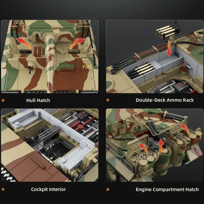 Tiger I Early Tank Building Block Set - QUANGUAN 100325 WWII Military Model 7 Tiger I Early No. 812 Building Block Model Image详情01