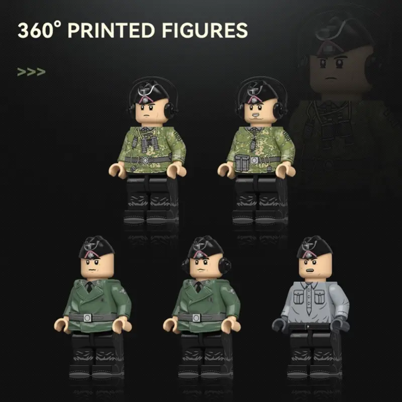 Tiger I Early Tank Building Block Set - QUANGUAN 100325 WWII Military Model 8 Tiger I Early No. 812 Building Block Model Image详情01